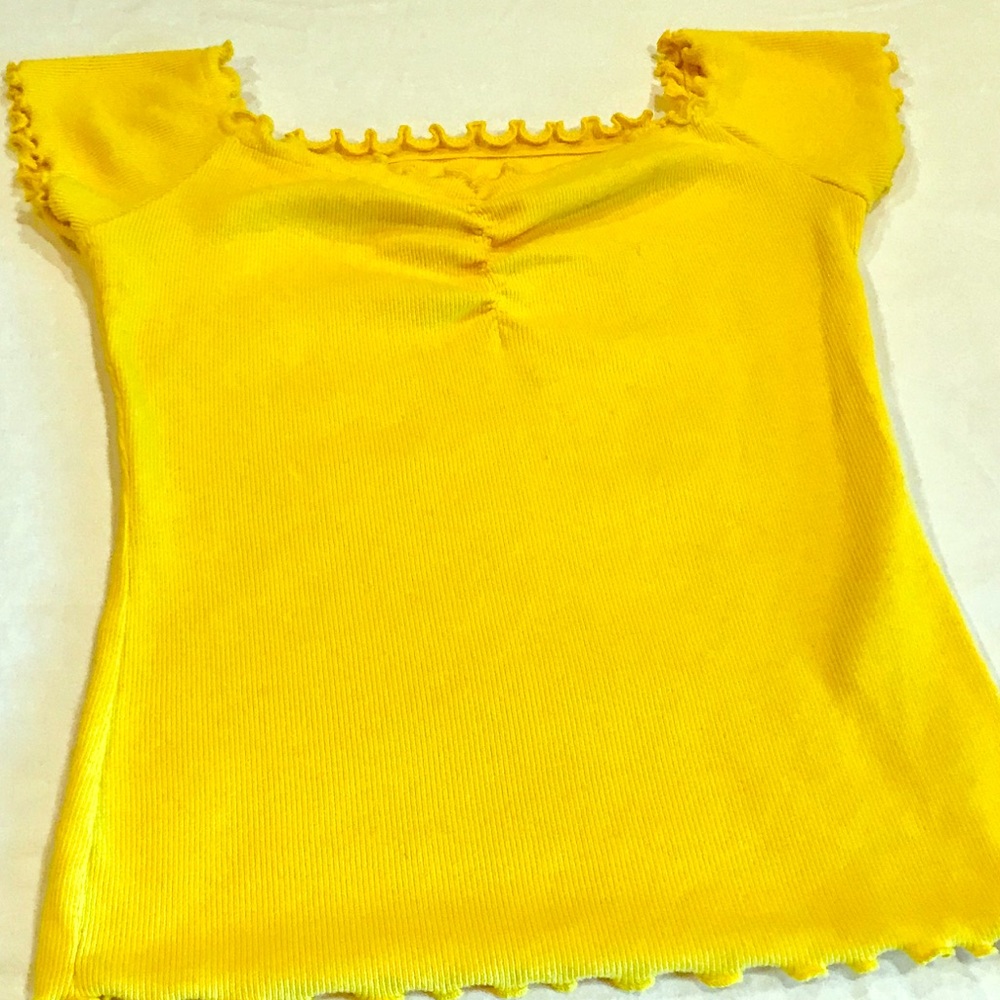 Hollister Yellow  cap Sleeve Shirt